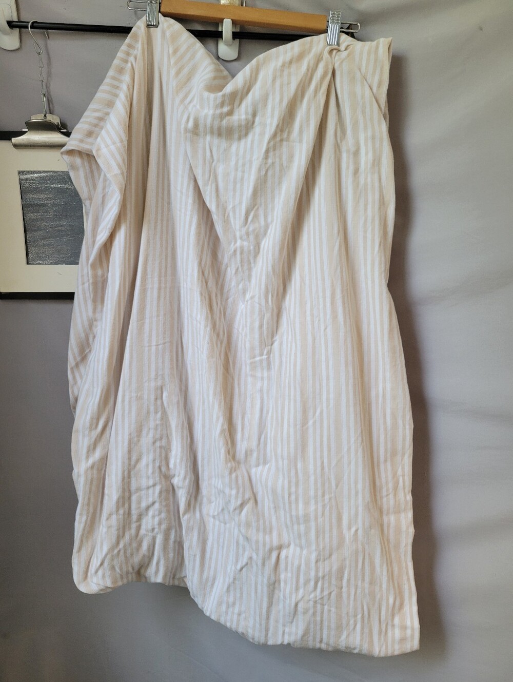 Lauren Ralph Lauren Queen Fitted Sheet Striped Tan White